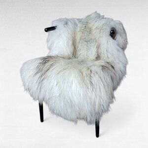 Genuine Icelandic Sheepskin Rug Light Tan Gray 50" x 33"
